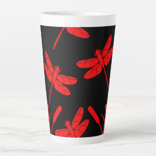 Dragonfly Patterned Decor Latte Mok