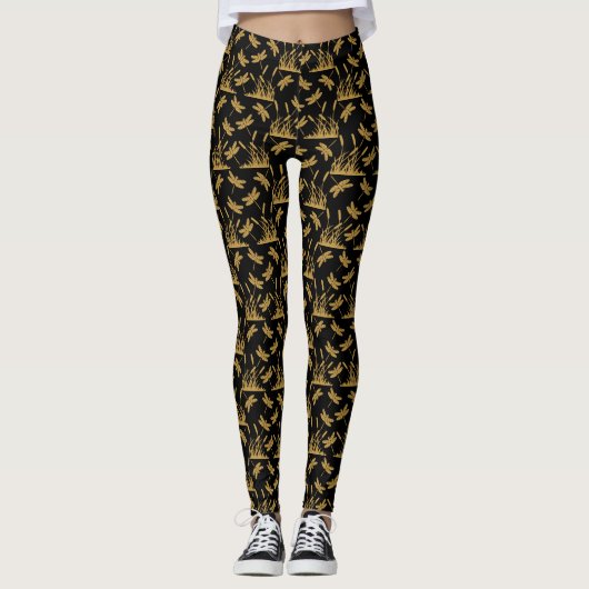 Dragonfly Patterned Decor Leggings (Voorkant)