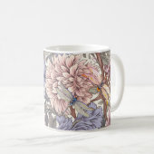 Dragonfly Peony Pink Light Purple French Floral Koffiemok (Voorkant rechts)