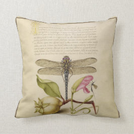 Dragonfly, peren, anjers en Antiek beeld Kussen