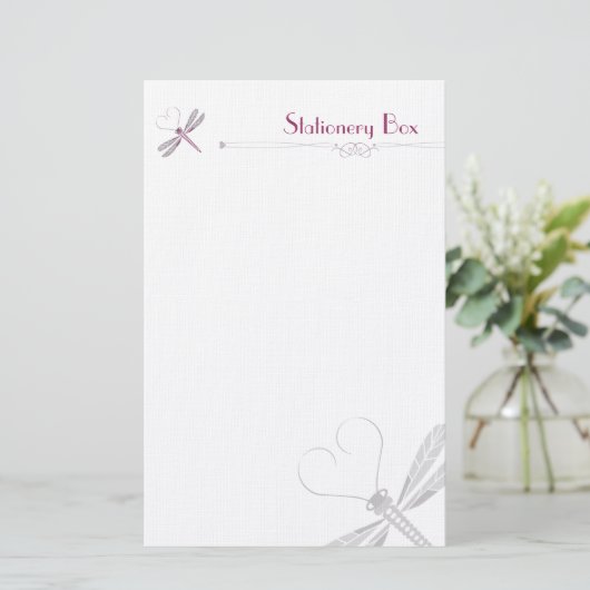 Dragonfly Personal Note Paper Briefpapier (Staand voorkant)