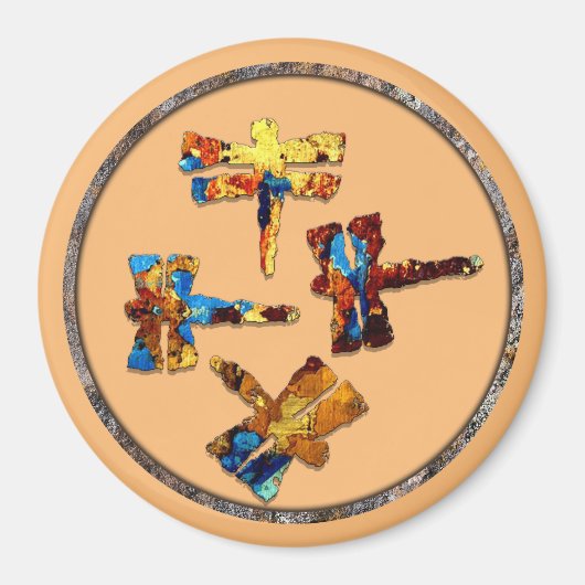 Dragonfly Petroglyphs Magneet (Voorkant)