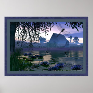 Dragonfly Pond van Michelle Wilder Poster