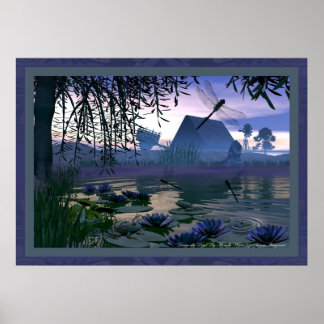 Dragonfly Pond van Michelle Wilder Poster