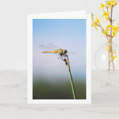 Dragonfly Portret Kaart (Gele Bloem)