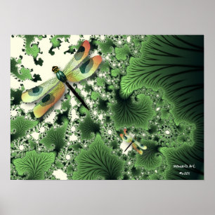 Dragonfly-Poster (groen) Poster