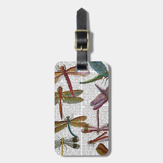 Dragonfly Print 3 Bagagelabel (Voorkant verticaal)