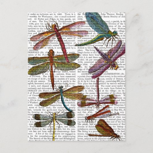 Dragonfly Print 4 Briefkaart (Voorkant)