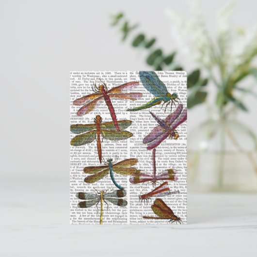 Dragonfly Print 4 Briefkaart (Staand voorkant)