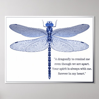 Dragonfly Print met Folie Quote Poster