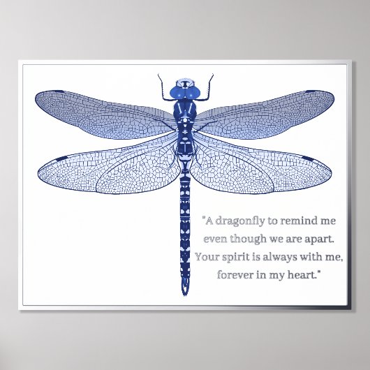 Dragonfly Print met Folie Quote Poster (Voorkant)