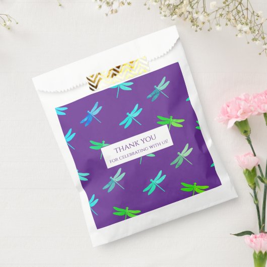 Dragonfly Purple Bright Boy Birthday  Bedankzakje (Gezegeld)
