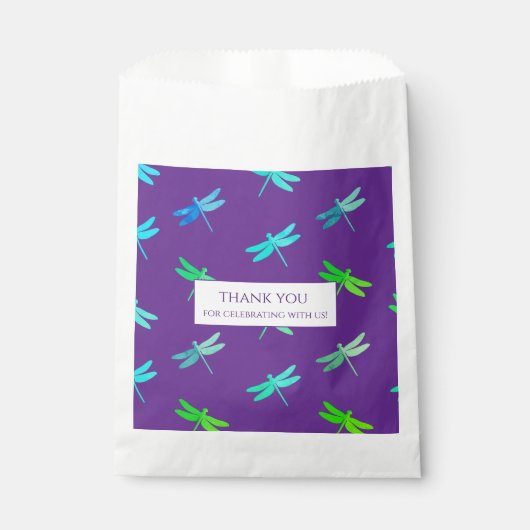 Dragonfly Purple Bright Boy Birthday  Bedankzakje (Voorkant)