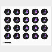 Dragonfly Purplean Ribbon Overdose Awareness Supp Ronde Sticker (Vel)