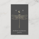 Dragonfly QR Code Grey Earning Display Card Visitekaartje (Voorkant)