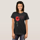 Dragonfly Red Brain Aneurysm Awareness Support Str T-shirt (Voorkant volledig)