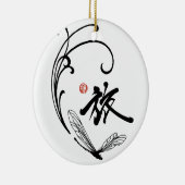 Dragonfly Reis Keramisch Ornament (Rechts)