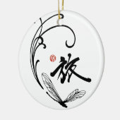 Dragonfly Reis Keramisch Ornament (Links)