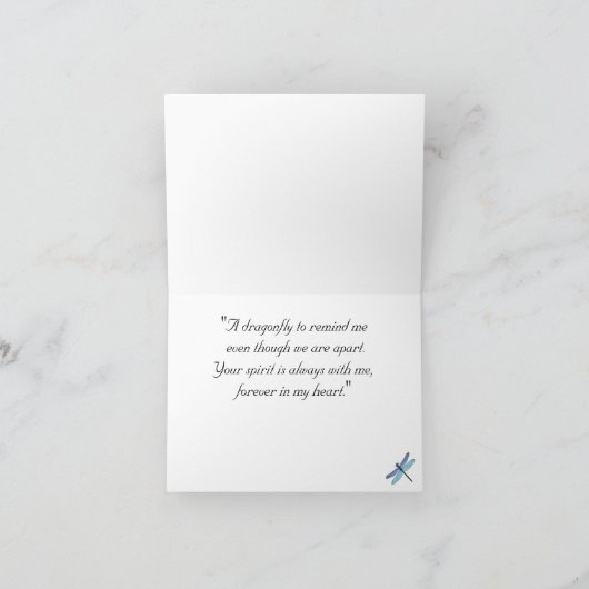 Dragonfly Rememberance Quote Sympathie Card Kaart (Binnen)