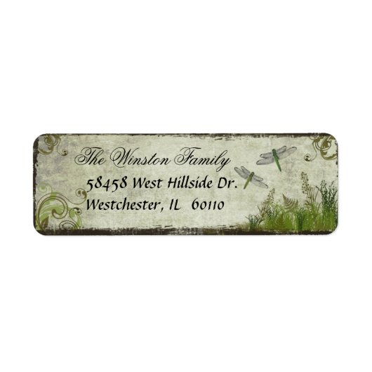 Dragonfly retouradreslabels etiket (Voorkant)