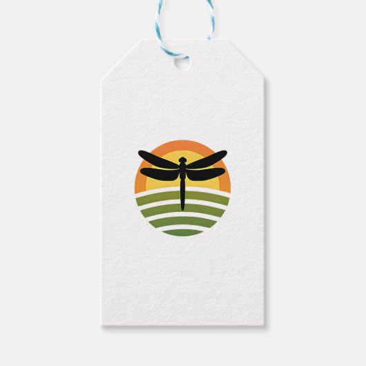 Dragonfly Retro (1) Cadeaulabel (Voorkant)