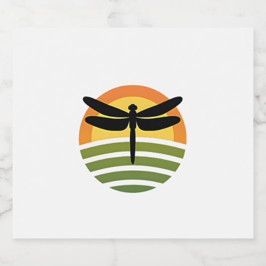 Dragonfly Retro (1) Sparkling Wijnetiket (Enkel label)