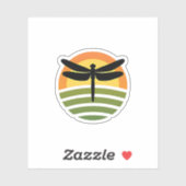 Dragonfly Retro (1) Sticker (Vel)