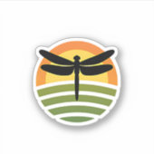 Dragonfly Retro (1) Sticker (Voorkant)