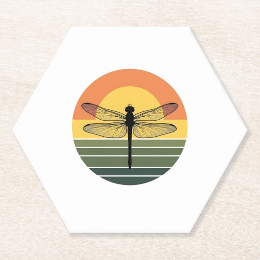 Dragonfly Retro (2) Kartonnen Onderzetters (Voorkant)