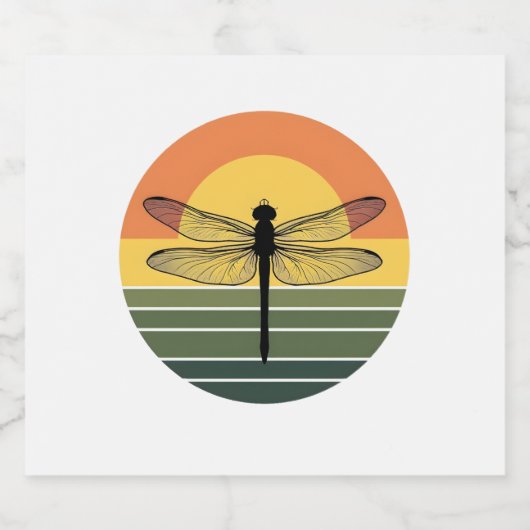 Dragonfly Retro (2) Sparkling Wijnetiket (Enkel label)