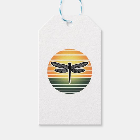 Dragonfly Retro (3) Cadeaulabel (Voorkant)