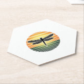 Dragonfly Retro (3) Kartonnen Onderzetters (Schuin)