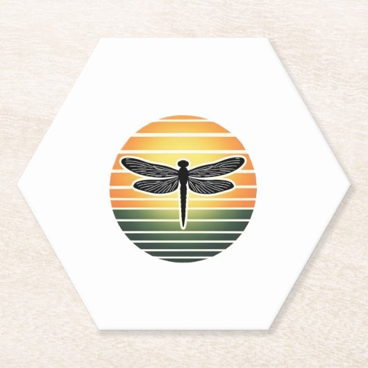 Dragonfly Retro (3) Kartonnen Onderzetters (Voorkant)