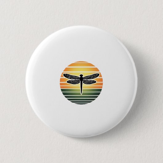 Dragonfly Retro (3) Ronde Button 5,7 Cm (Voorkant)