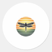 Dragonfly Retro (3) Ronde Sticker (Voorkant)