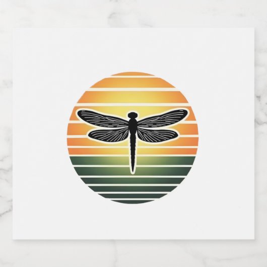 Dragonfly Retro (3) Sparkling Wijnetiket (Enkel label)