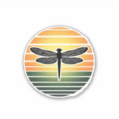 Dragonfly Retro (3) Sticker (Voorkant)