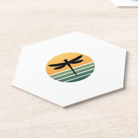 Dragonfly Retro (4) Kartonnen Onderzetters (Schuin)