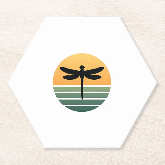 Dragonfly Retro (4) Kartonnen Onderzetters (Voorkant)