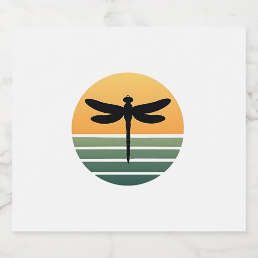 Dragonfly Retro (4) Sparkling Wijnetiket (Enkel label)