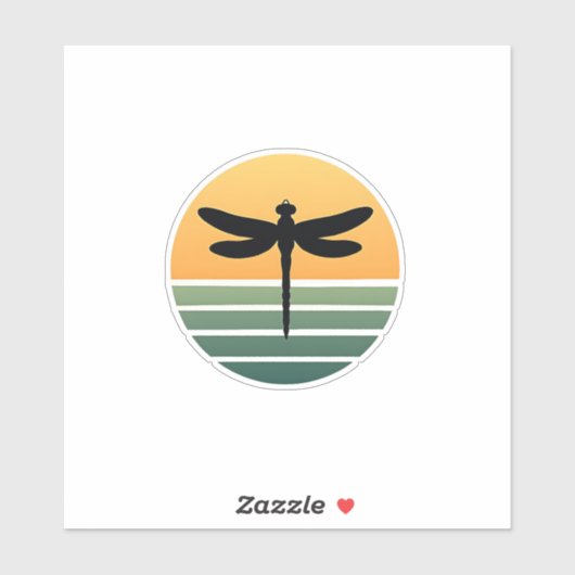 Dragonfly Retro (4) Sticker (Vel)
