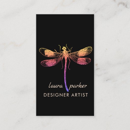 Dragonfly Retro Succes Tattoo Visitekaartje (Voorkant)