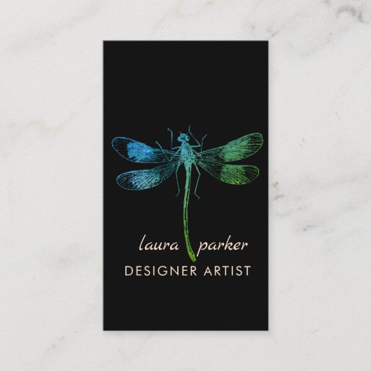 Dragonfly Retro  Succes Tattoo Visitekaartje (Voorkant)