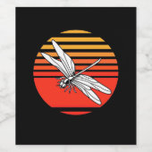 Dragonfly Retro Wijn Etiket (Enkel label)