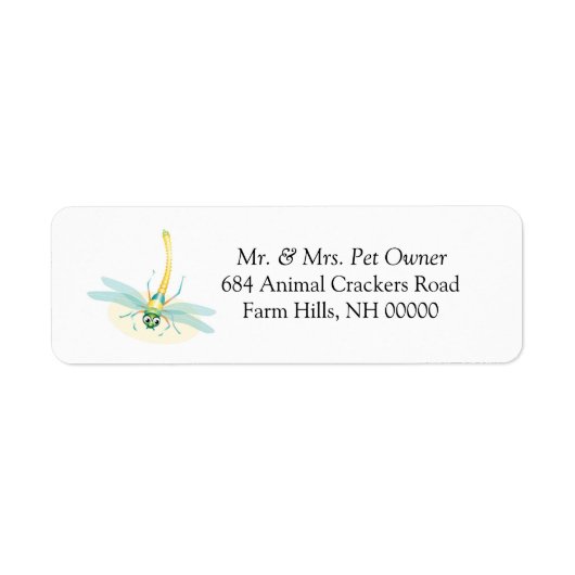 Dragonfly Return Address Labels stickers (Voorkant)