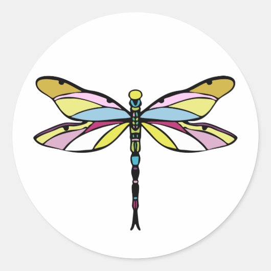 Dragonfly Ronde Sticker (Voorkant)