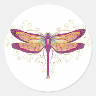 Dragonfly Ronde Sticker