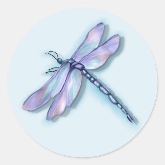 Dragonfly Ronde Sticker (Voorkant)