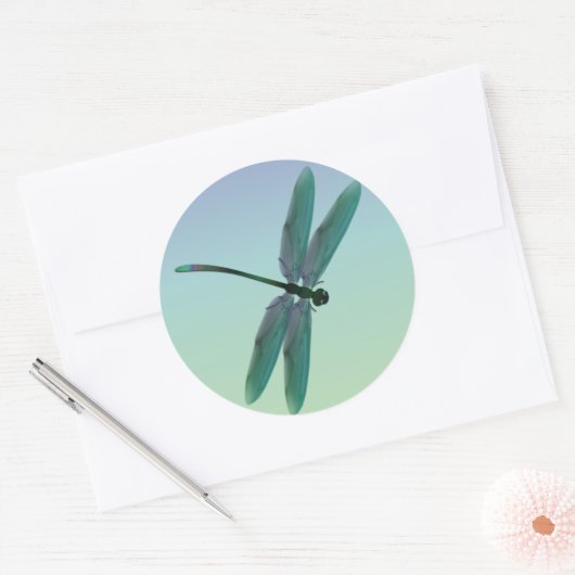 Dragonfly Ronde Sticker (Envelop)
