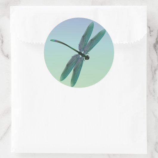 Dragonfly Ronde Sticker (Tas)